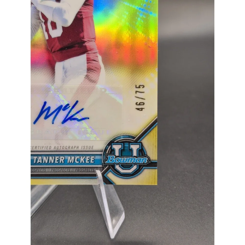 2021 Bowman Chrome Tanner McKee #BCPA-TM Prospect Auto Yellow Refractor /75